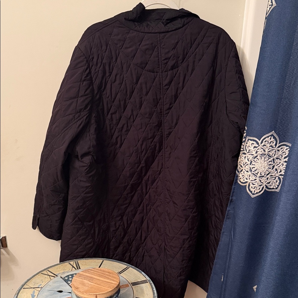 Lands' End Black Quilted Jacket - Picture 8 of 10